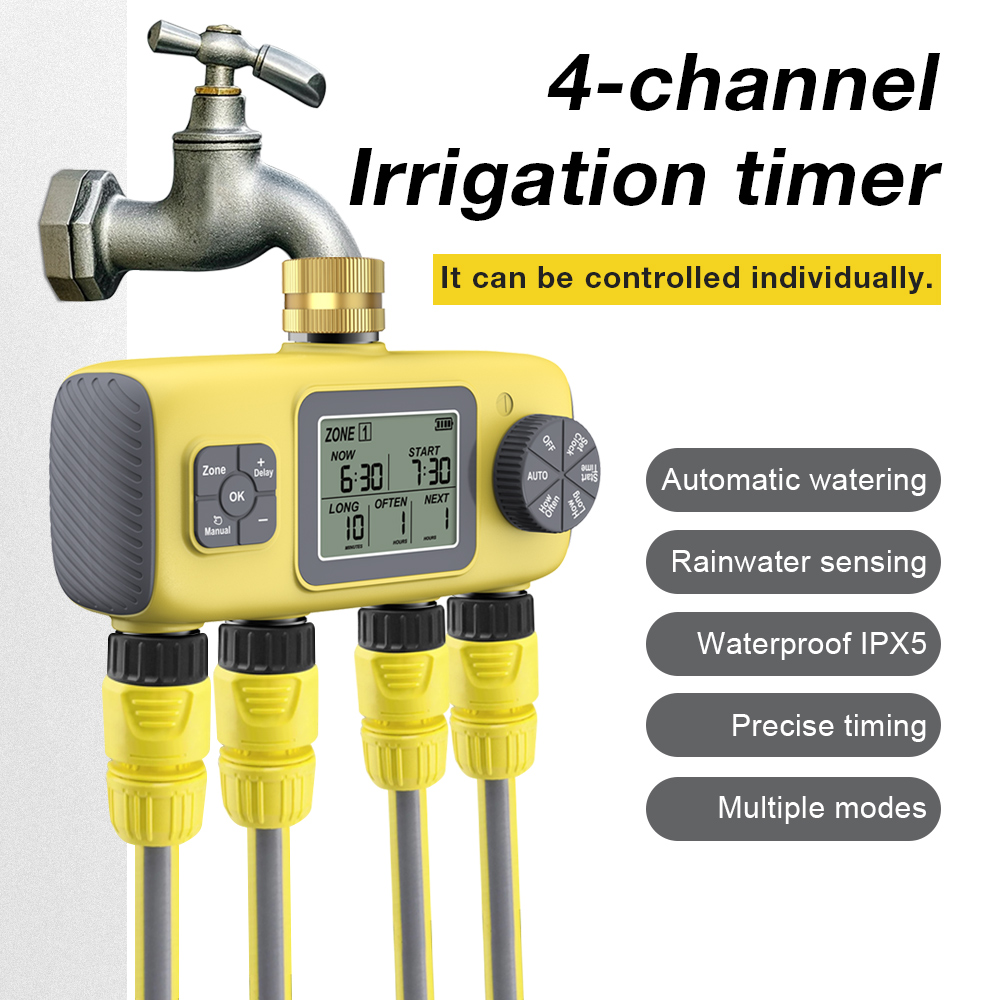 Smart Garden Auk - Automatisches Bewässerungssystem, Bewässerungstimer, Messing-Einlass, IPX5, wasserdicht,