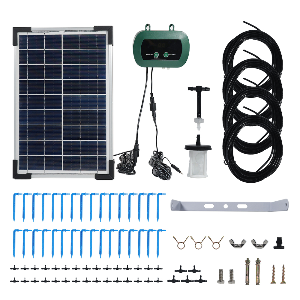 Smart Garden Kit - Solar-Hydroponik-Ausrüstung Mikro-Tropfpumpen Garten-Gewächshaus-Bewässerungsset Intelligenter Controller Tropfer