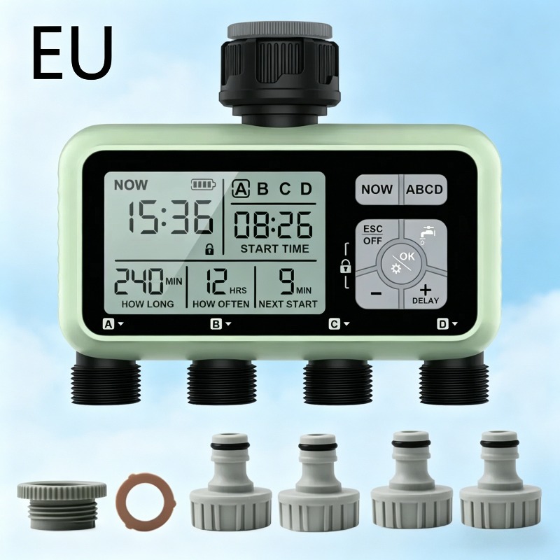 Smart Garden Auk - Digitaler Gartenbewässerungstimer mit 4 Ausgängen, unabhängige