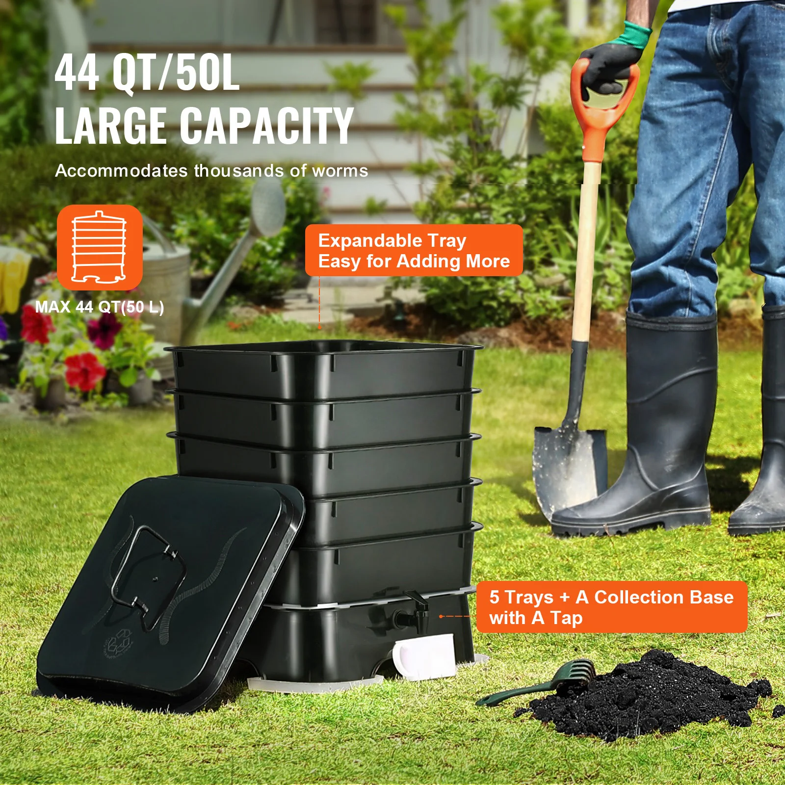 5-Fach-Wurmkomposter-Kompostbe – Composting Kit Indoor Bewertung und Preis